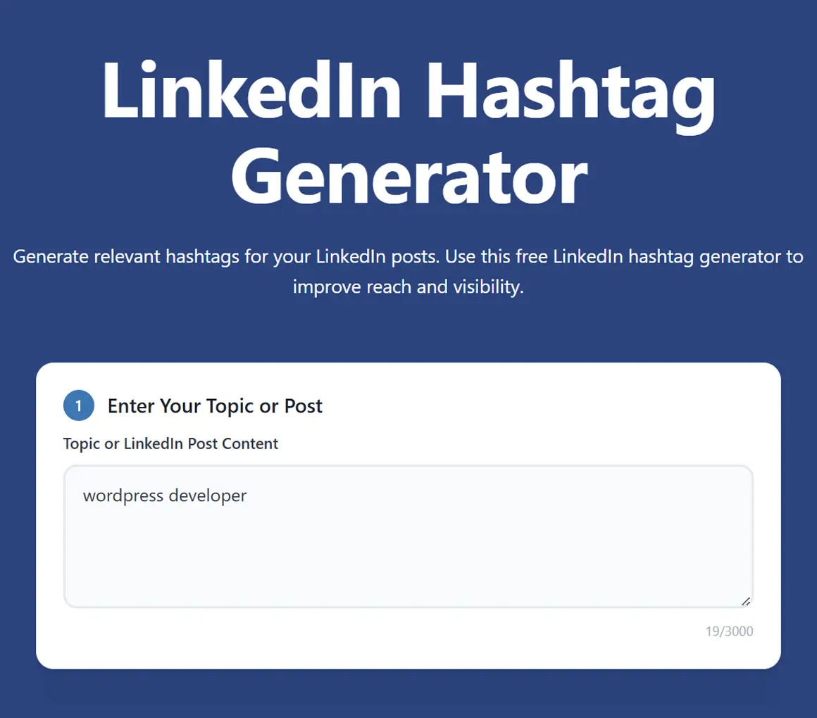 Enter your post topic or main keyword