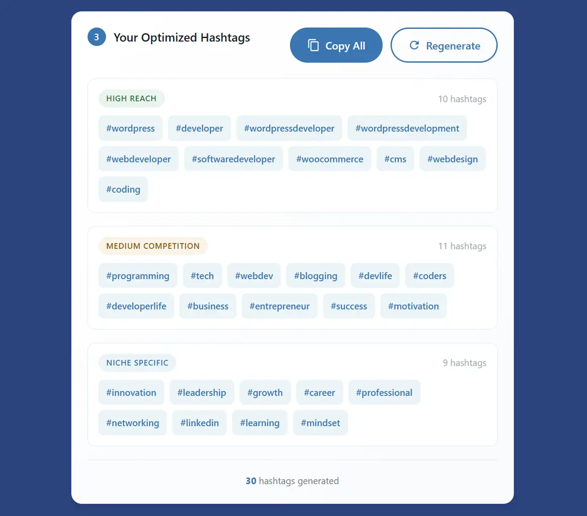 Select the best hashtags for your post
