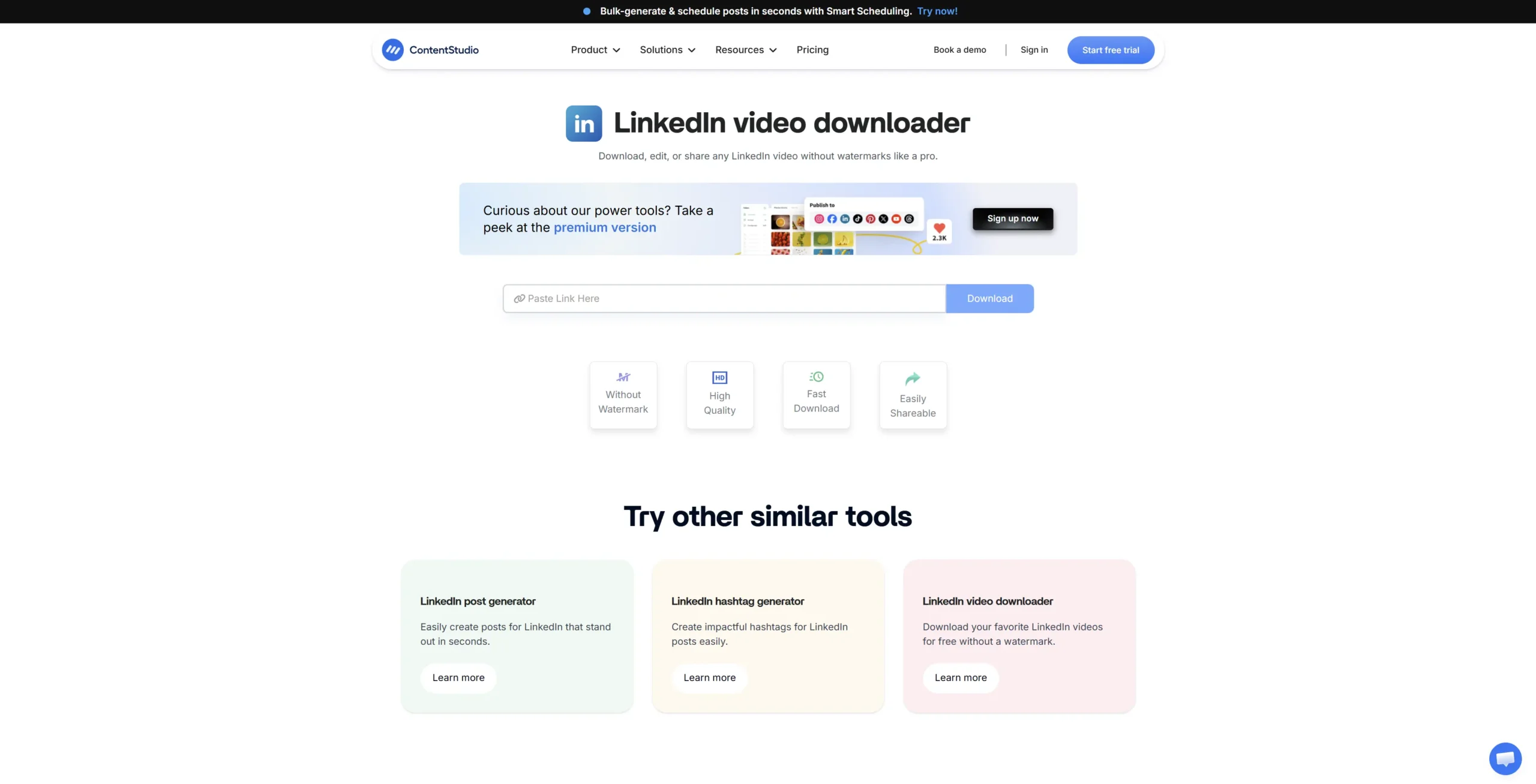 ContentStudio linkedin downloader