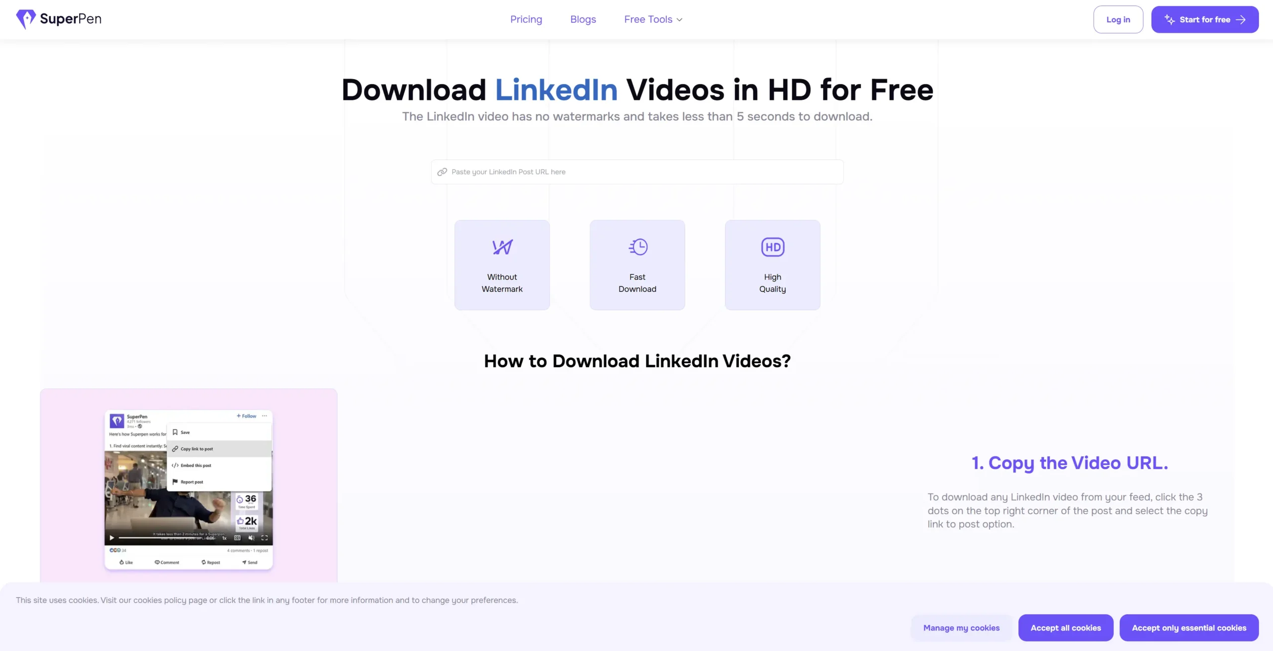 SuperPen linkedin downloader