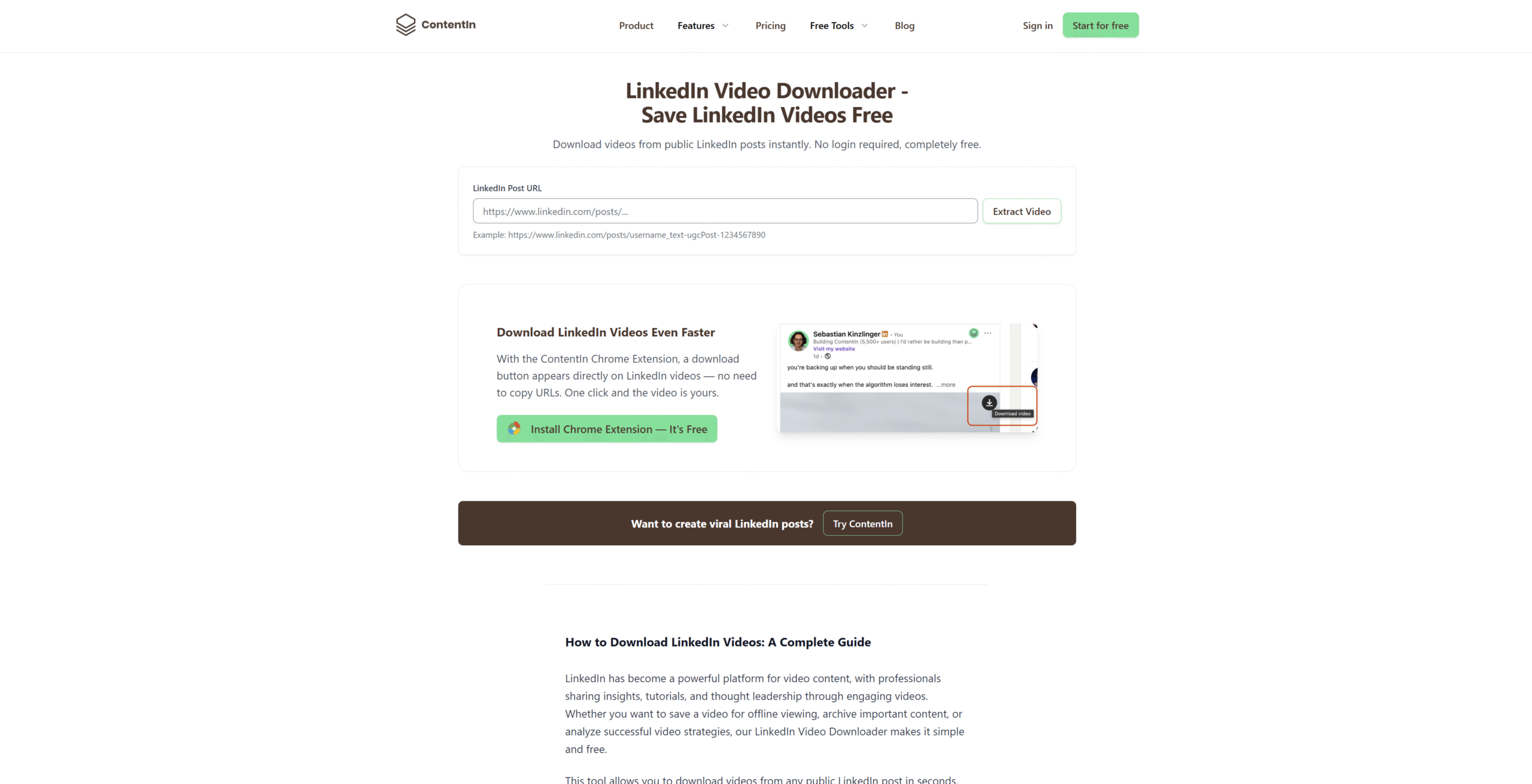 contentin linkedin downloader