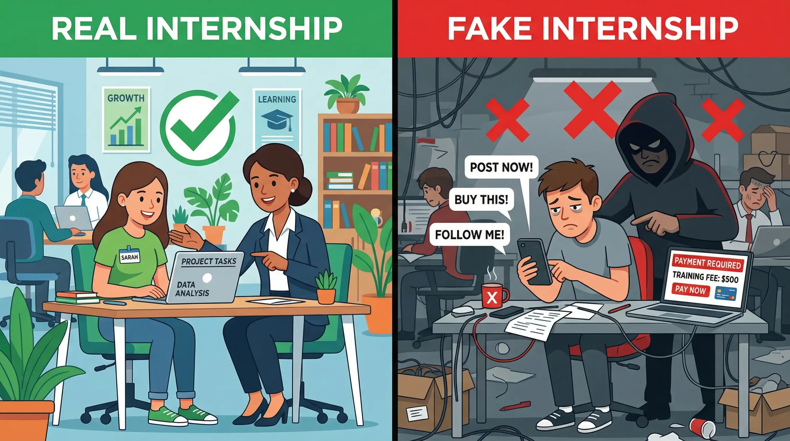 Real vs Fake Internship Comparison