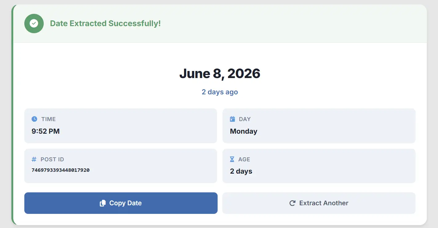 Click "Extract Date"